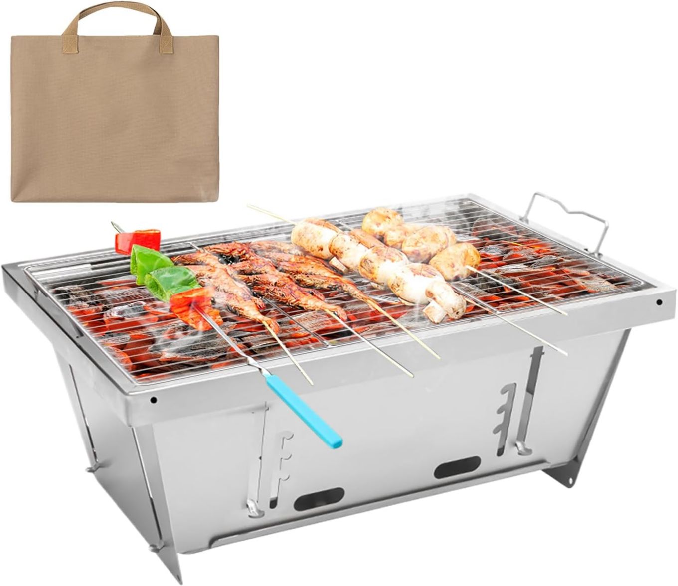 Con piedini antiscivolo e stabilit¨¤ garantita Fornello per barbecue in acciaio inossidabile ideale per terrazza e balcone