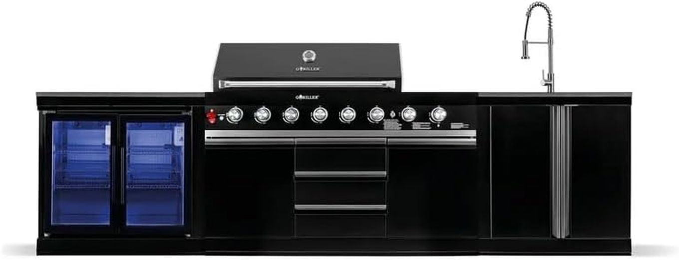 Con sistema di sicurezza per il gas Barbecue a carbone portatile perfetto per campeggio in tenda in acciaio inox spazzolato